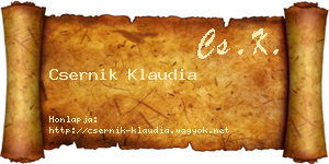 Csernik Klaudia névjegykártya